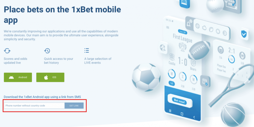 1xbet қосымшасы